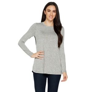 H By Halston Super Soft Knit Tunic-Faux Suede Back